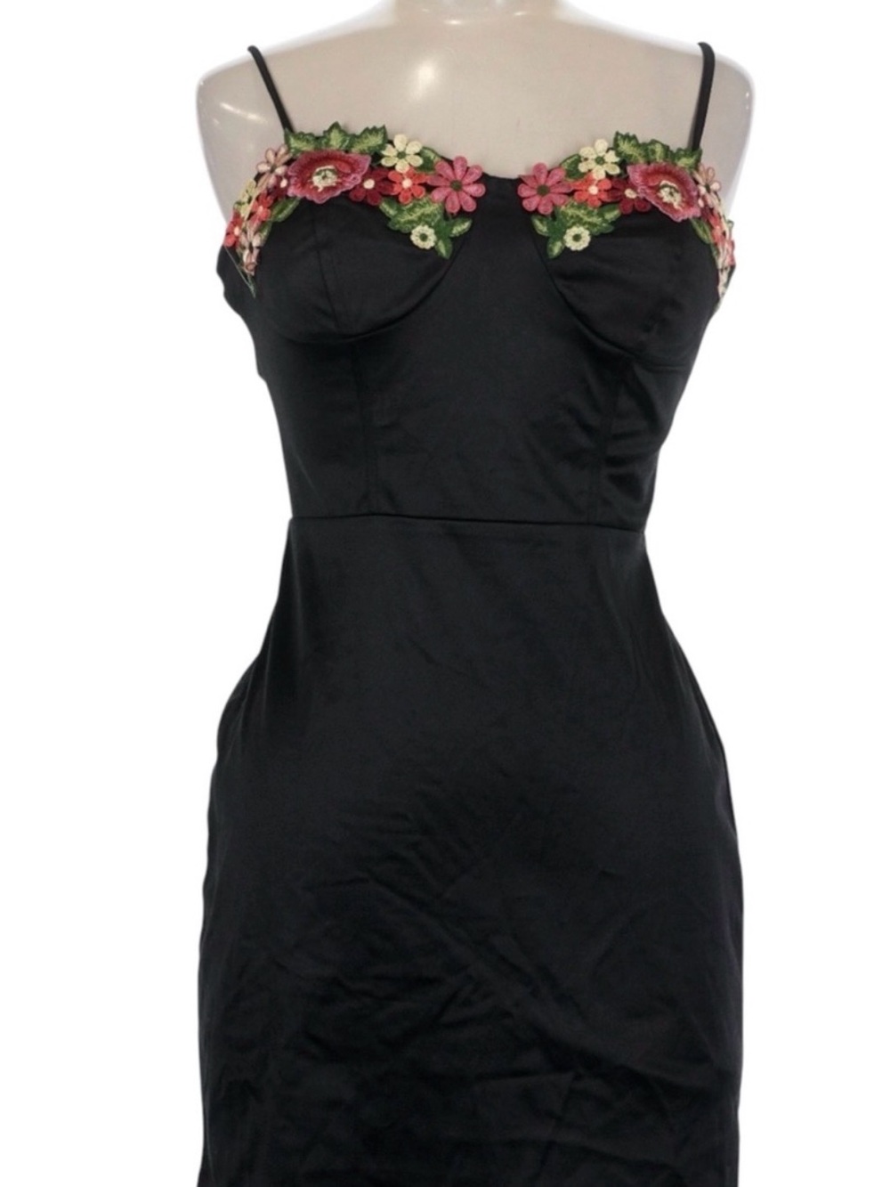 Speechless Embroidered Corset Lace-Up-Back Dress black and pink,